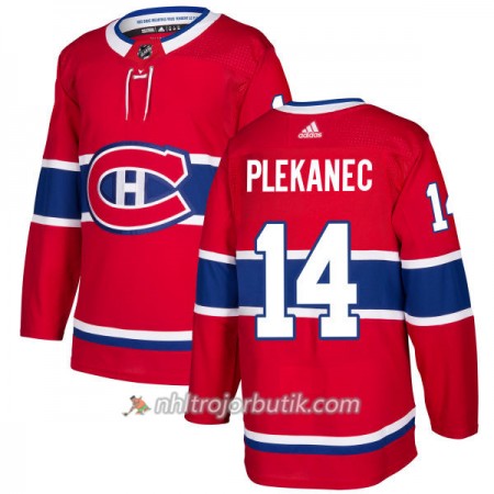 Män Ishockey Montreal Canadiens Tröja Tomas Plekanec 14 Adidas 2017-2018 Röd Authentic